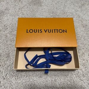 Louis Vuitton Wallet / Small Leather Goods Gift Box with Blue Ribbon